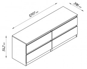 2.03.03.100.4 КАСТОР тумба 4 ящика RU серая в Кунгуре - kungur.ok-mebel.com | фото 4