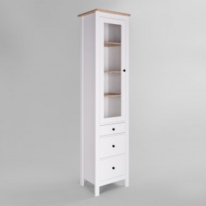 2.08.07.120.14 САГА шкаф с витриной 50 белый/ясень RU в Кунгуре - kungur.ok-mebel.com | фото