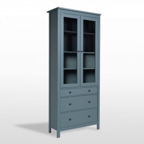 2.08.07.130.6 САГА шкаф с витриной 90 темно-бирюзовый RU в Кунгуре - kungur.ok-mebel.com | фото