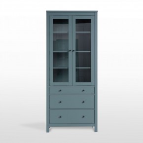 2.08.07.130.6 САГА шкаф с витриной 90 темно-бирюзовый RU в Кунгуре - kungur.ok-mebel.com | фото 2