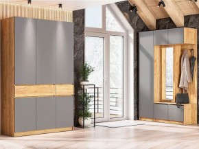 АВИНЬОН Прихожая Пенал (Дуб Крафт золотой/Графит серый) в Кунгуре - kungur.ok-mebel.com | фото 4