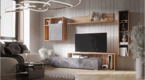 ДАЛЛАС Гостиная (модульная) цемент темный в Кунгуре - kungur.ok-mebel.com | фото