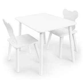 Детский комплект стол и два стула Мишка Rolti Baby с накладкой Алфавит (белая столешница/белое сиденье/белые ножки) в Кунгуре - kungur.ok-mebel.com | фото 3
