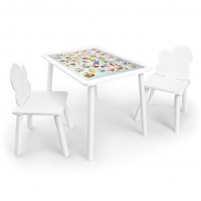 Детский комплект стол и два стула Облачко Rolti Baby с накладкой Алфавит (белая столешница/белое сиденье/белые ножки) в Кунгуре - kungur.ok-mebel.com | фото 1