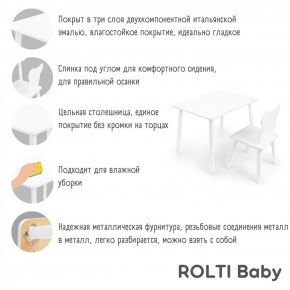 Детский комплект стол и стул Мишка Rolti Baby с накладкой Алфавит (белая столешница/белое сиденье/белые ножки) в Кунгуре - kungur.ok-mebel.com | фото 3