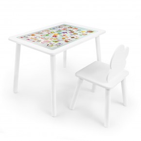 Детский комплект стол и стул Облачко Rolti Baby с накладкой Алфавит (белая столешница/белое сиденье/белые ножки) в Кунгуре - kungur.ok-mebel.com | фото 1