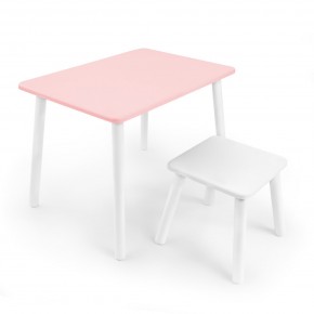 Детский комплект стол и табурет Rolti Baby (розовая столешница/белое сиденье/белые ножки) в Кунгуре - kungur.ok-mebel.com | фото