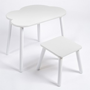 Детский комплект стол ОБЛАЧКО  и табурет Rolti Baby (белая столешница/белое сиденье/белые ножки) в Кунгуре - kungur.ok-mebel.com | фото