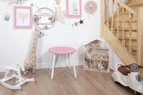 Детский стол круглый Rolti Baby (розовый/белый, массив березы/мдф) в Кунгуре - kungur.ok-mebel.com | фото