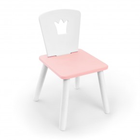 Детский стул Rolti Baby «Корона» (белый/розовый/белый, массив березы/мдф) в Кунгуре - kungur.ok-mebel.com | фото 1