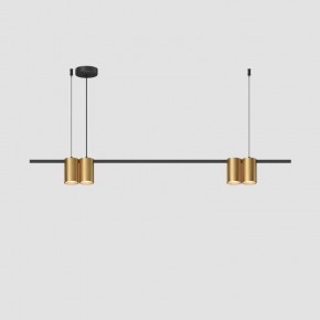 DK4061-BK+SG Подвесной светильник ORBIT, IP20, 4xGU10 LED до 15 Вт, черный + сатинированное золото, алюминий в Кунгуре - kungur.ok-mebel.com | фото