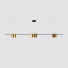 DK4063-BK+SG Подвесной светильник ORBIT, IP20, 7xGU10 LED до 15 Вт, черный + сатинированное золото, алюминий в Кунгуре - kungur.ok-mebel.com | фото