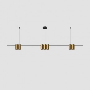 DK4063-BK+SG Подвесной светильник ORBIT, IP20, 7xGU10 LED до 15 Вт, черный + сатинированное золото, алюминий в Кунгуре - kungur.ok-mebel.com | фото 2