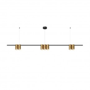 DK4063-BK+SG Подвесной светильник ORBIT, IP20, 7xGU10 LED до 15 Вт, черный + сатинированное золото, алюминий в Кунгуре - kungur.ok-mebel.com | фото 3