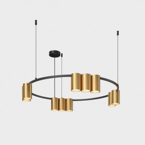 DK4065-BK+SG Подвесной светильник ORBIT , IP20, 10xGU10 LED до 15 Вт, черный + сатинированное золото, алюминий в Кунгуре - kungur.ok-mebel.com | фото