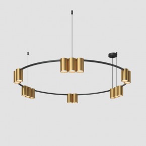 DK4067-BK+SG Подвесной светильник ORBIT, IP20, 15xGU10 LED, до 15 Вт, черный + сатинированное золото, алюминий в Кунгуре - kungur.ok-mebel.com | фото