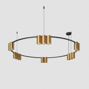 DK4067-BK+SG Подвесной светильник ORBIT, IP20, 15xGU10 LED, до 15 Вт, черный + сатинированное золото, алюминий в Кунгуре - kungur.ok-mebel.com | фото 2