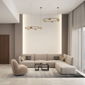 DK4067-BK+SG Подвесной светильник ORBIT, IP20, 15xGU10 LED, до 15 Вт, черный + сатинированное золото, алюминий в Кунгуре - kungur.ok-mebel.com | фото 4
