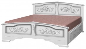 ЕЛЕНА Кровать из массива 1400 (Белый жемчуг) с 2-мя ящиками в Кунгуре - kungur.ok-mebel.com | фото