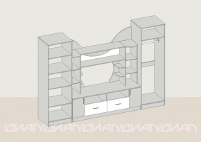 Гостиная Аллегро с 2 шкафами вариант-5 (венге/дуб белфорт) в Кунгуре - kungur.ok-mebel.com | фото 2