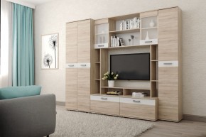 Гостиная Белла (Дуб Сонома/Белый глянец) в Кунгуре - kungur.ok-mebel.com | фото