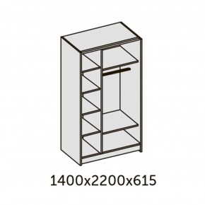 ИННЭС-5 Шкаф-купе 2-х дв. 1400 (1дв. Ф1 - бодега белая, 1дв. Ф2 - зеркало) в Кунгуре - kungur.ok-mebel.com | фото 2