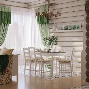 Комлект Вествик обеденный стол и четыре стула, массив сосны, цвет белый в Кунгуре - kungur.ok-mebel.com | фото 1