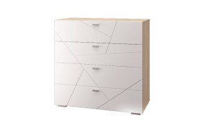 СКАЙЛАЙН Комод с 4ящ. Дуб сонома/белый в Кунгуре - kungur.ok-mebel.com | фото