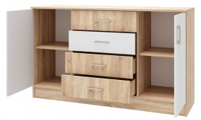 БЕАТРИС Комод К1400 (Дуб Сонома/Белый глянец) в Кунгуре - kungur.ok-mebel.com | фото 2
