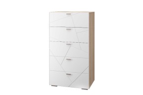 СКАЙЛАЙН Комод с 5ящ.   Дуб сонома/белый в Кунгуре - kungur.ok-mebel.com | фото