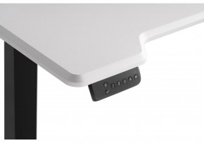 Компьютерный стол Маркос с механизмом подъема 120х75х75 белая шагрень / черный в Кунгуре - kungur.ok-mebel.com | фото 6