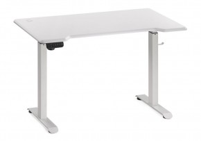 Компьютерный стол Маркос с механизмом подъема 120х75х75 белый / шагрень белая в Кунгуре - kungur.ok-mebel.com | фото 3