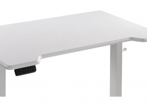 Компьютерный стол Маркос с механизмом подъема 120х75х75 белый / шагрень белая в Кунгуре - kungur.ok-mebel.com | фото 6
