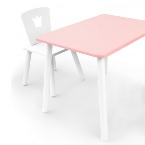 Комплект детской мебели стол и стул Корона (Розовый/Белый/Белый) в Кунгуре - kungur.ok-mebel.com | фото