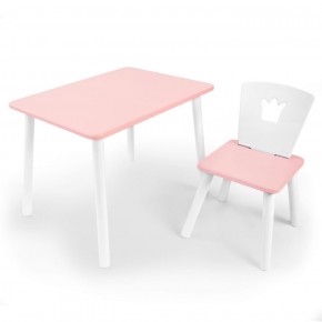Комплект детской мебели стол и стул Корона (Розовый/Розовый/Белый) в Кунгуре - kungur.ok-mebel.com | фото