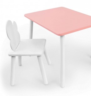 Комплект детской мебели стол и стул Облачко (Розывый/Белый/Белый) в Кунгуре - kungur.ok-mebel.com | фото