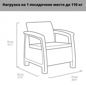 Комплект мебели Корфу Рест (Corfu Rest - without table) коричневый в Кунгуре - kungur.ok-mebel.com | фото 3