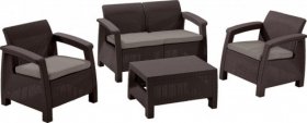 Комплект мебели Корфу сет (Corfu set) коричневый - серо-бежевый * в Кунгуре - kungur.ok-mebel.com | фото