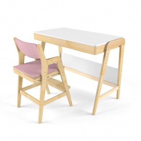 Комплект растущий стол и стул с чехлом 38 попугаев «Вуди» (Белый, Береза, Розовый) в Кунгуре - kungur.ok-mebel.com | фото