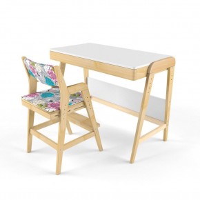 Комплект растущий стол и стул с чехлом 38 попугаев «Вуди» (Белый, Без покрытия, Мечта) в Кунгуре - kungur.ok-mebel.com | фото