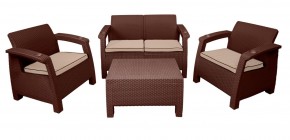 Комплект уличной мебели Yalta Premium Terrace Set (Ялта) шоколадый (+подушки под спину) в Кунгуре - kungur.ok-mebel.com | фото