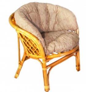 Кресло Багама, подушки светлые полные шенил (Мёд) в Кунгуре - kungur.ok-mebel.com | фото 1