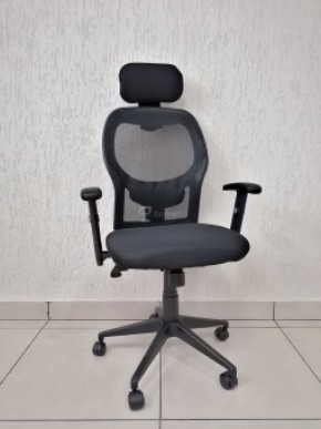 Кресло Barneo K-128 для персонала (черная ткань черная сетка) в Кунгуре - kungur.ok-mebel.com | фото