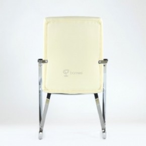 Кресло Barneo K-25 для посетителей и переговорных (хром, бежевая экокожа) в Кунгуре - kungur.ok-mebel.com | фото 3