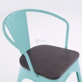Кресло Barneo N-245 Tolix style Wood  (RAL6027 бирюзовый) в Кунгуре - kungur.ok-mebel.com | фото 2