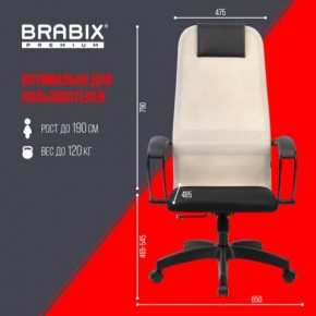 Кресло BRABIX PREMIUM "Ultimate EX-800" пластик, плотная двойная сетка Х2, черное/бежевое, 532916 в Кунгуре - kungur.ok-mebel.com | фото 6