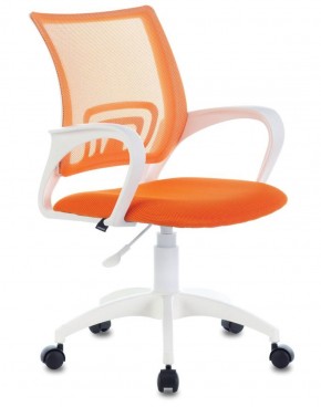 Кресло BRABIX "Fly MG-396W", пластик белый, сетка, оранжевое, 532401, MG-396W_532401 в Кунгуре - kungur.ok-mebel.com | фото