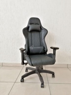 Кресло геймерское Barneo K-52 (черная экокожа черные вставки) в Кунгуре - kungur.ok-mebel.com | фото