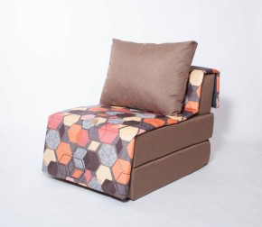 Кресло-кровать бескаркасное Харви (коричневый-геометрия браун) в Кунгуре - kungur.ok-mebel.com | фото
