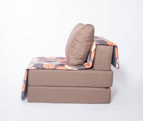 Кресло-кровать бескаркасное Харви (коричневый-геометрия браун) в Кунгуре - kungur.ok-mebel.com | фото 2